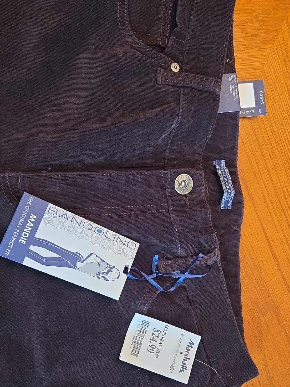 Bandolino Corduroy Pants in Dark Brown